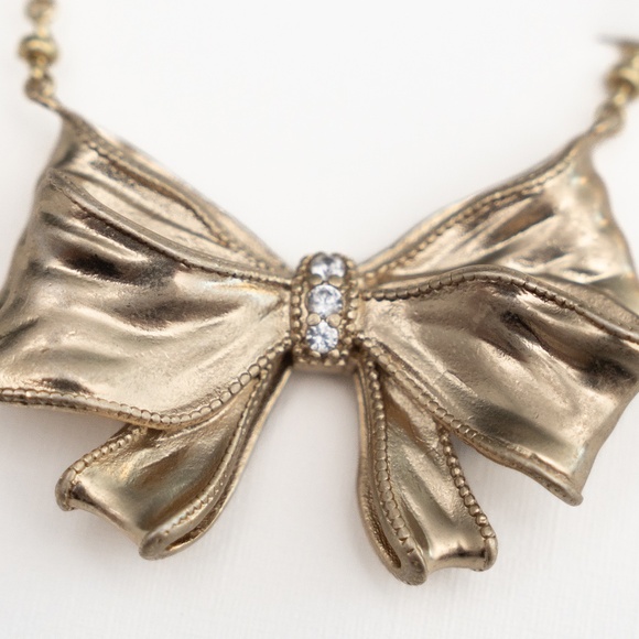 Kendra Scott  X Love Shack Fancy  - Gold Bow Necklace - Picture 2 of 3